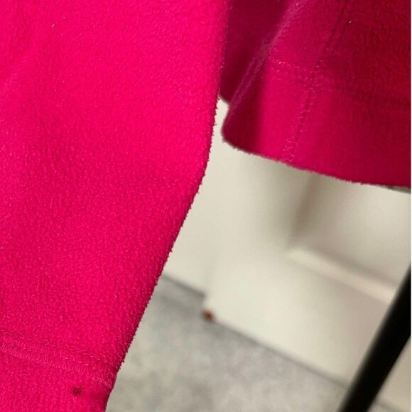 Juniors Hot Pink Long-Sleeve Fleece Pull-Over Jacket with Neck Zip - Picture 6 of 8